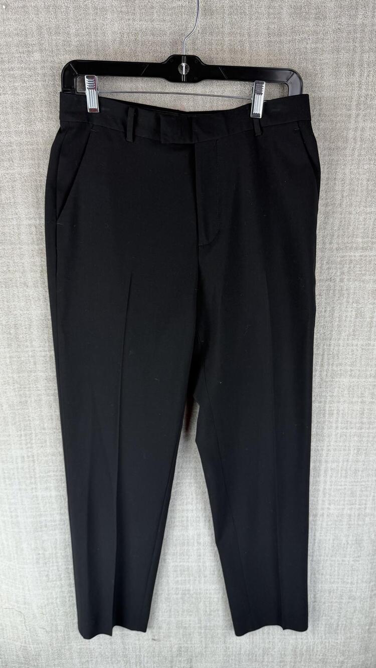 Calvin Klein Pants Womens 18 Black Twill Tapered Dress Pants Zip Stretch